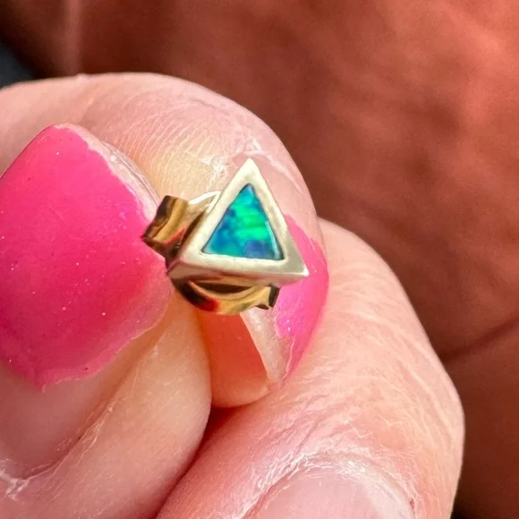 Melanie Katsalidis Gold and Opal Stud Earrings - Picture 5 of 6